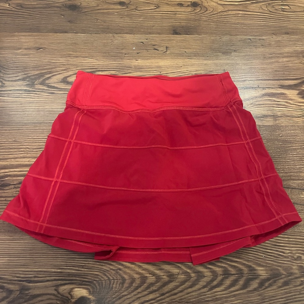Red Lululemon Pace Rival Skirt